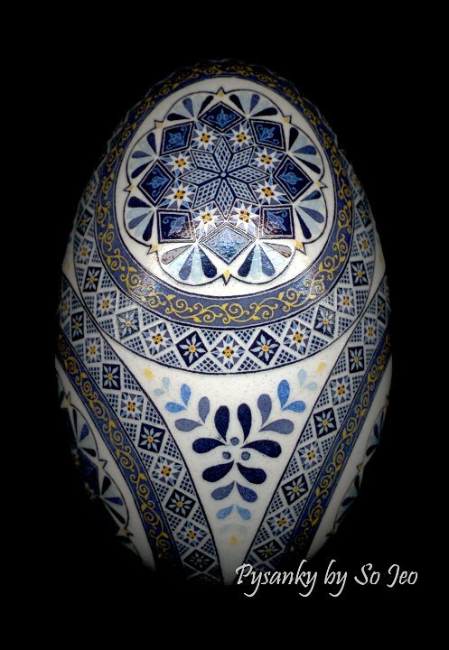 Cerulean Blues Ukrainian Easter Egg Pysanky By So Jeo